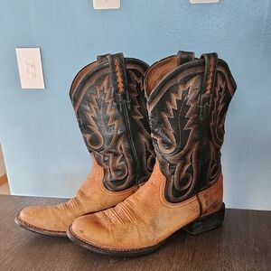 Men's Western Ariat Leather Boots - Tan and Black